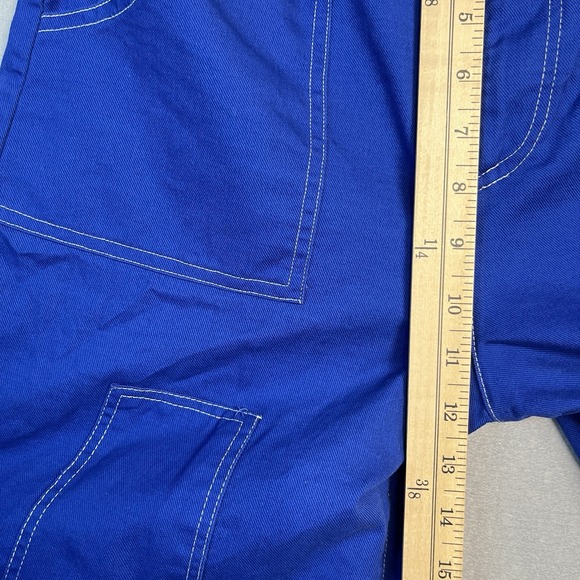 PLT PrettyLittleThing Wide Barrel Leg Sz 4 Electric Blue Utility Carpenter Pants - Picture 6 of 7